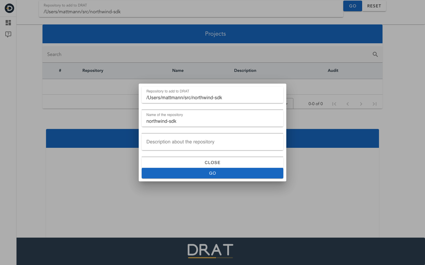 Proteus Vue 3 run dialog with path and Go